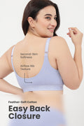 Zena Fine-Rib Bra - Soft Blue