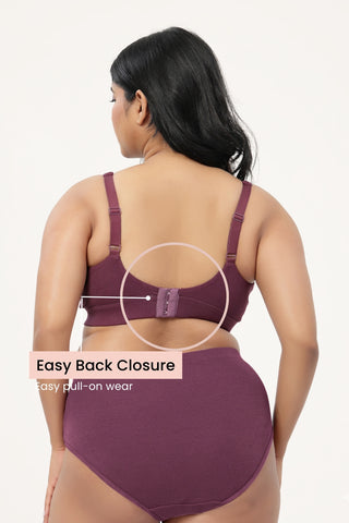 Sera Fine-Rib Bra - Dark Berry