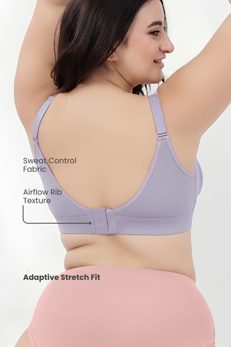 Lira Ribbed Cotton Nursing Padded Bra - M-Blue