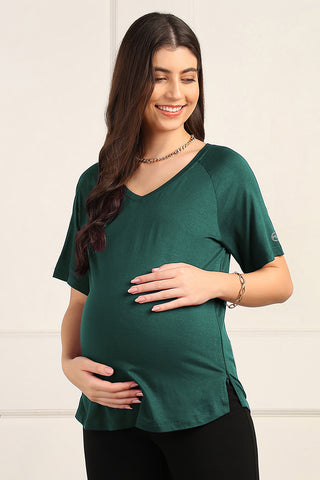 Deep Emerald Maternity Palazzo Set