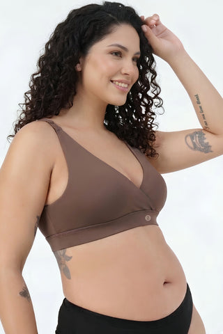 247 Extra Support Cotton Feeding Bra with Adjuster - Mocha