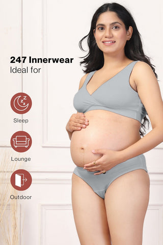 247 Light Grey Padded Maternity Feeding Bra