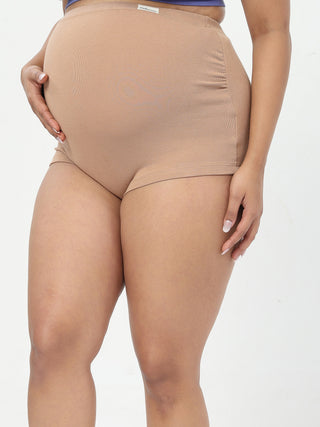 Pregnancy Cotton Panty (Pack of 3) (Skin, Rose Gold & Black)