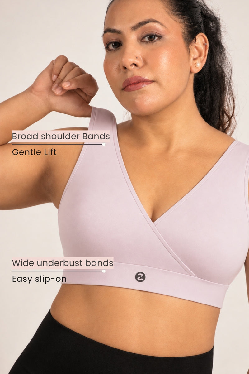 EasyMove non-padded Cotton Yoga Bra - Light Grey