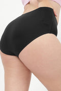 Soft and supportive high waist hipster panties in black with a comfortable mid-rise fit.