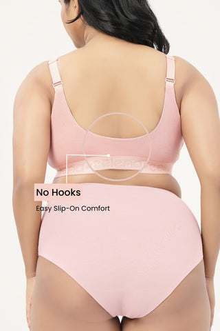 Zena Fine-Rib Bra - Rose Gold