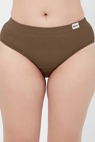 Sera Broad Rib Mid Rise Hipster - Mocha