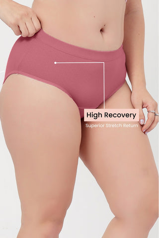 Sera Fine Rib Mid Rise Hipster - Blush