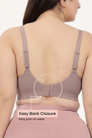 SecureFit Cotton Fixed-Pad Feeding Bra - Dark Skin