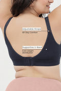 Lira Ribbed Cotton Nursing Padded Bra - Navy