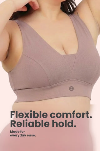 Natural Shape Cotton Bra Pack of 3 - (Purple, Lavender & Dark Skin)
