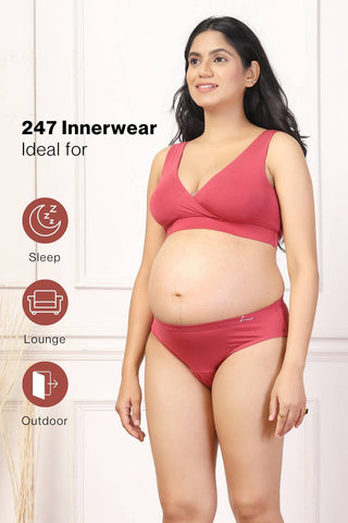 247 Rustic Red Padded Maternity Feeding Bra