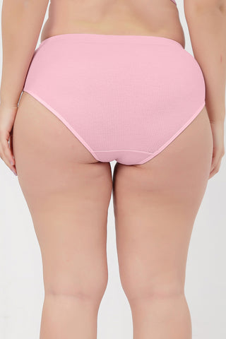 Sera Fine Rib Mid Rise Hipster - Pink