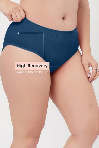 Sera Fine Rib Mid Rise Hipster - Airforce