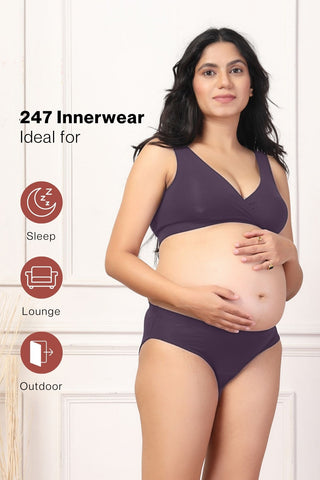 247 Wine Padded Maternity Feeding Bra