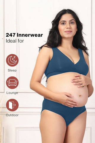 247 Teal Padded Maternity Feeding Bra