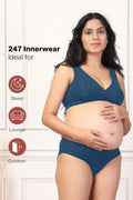 Teal Padded Bra back; design offers broad support across the back and shoulders.