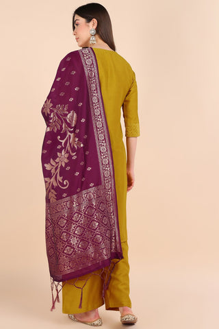 Yellow Maternity Suit Set with Dupatta - House Of Zelena™