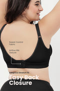 Lira Ribbed Cotton Nursing Padded Bra - Black