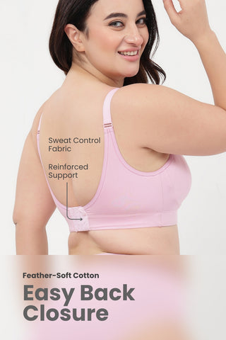 SecureFit Cotton Non-Padded Feeding Bra - Baby Pink