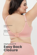 Lira Ribbed Cotton Nursing Padded Bra - Rose Gold