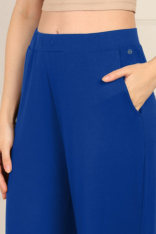 Blue Pajama belly panel; high waist design provides coverage and support for the abdomen.