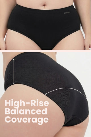 Cotton High-Rise Hipster - Black