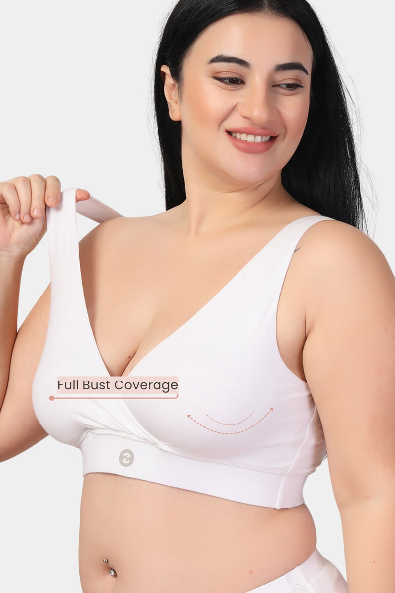 247 (Upgraded) White Modal Padded Maternity Feeding Bra
