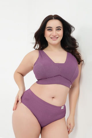 Sera Broad Rib-Bra Pack of 2 - (Lavender & Purple)
