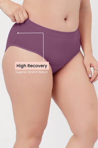 Sera Fine Rib Mid Rise Hipster - Purple