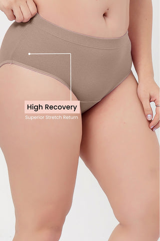 Sera Fine Rib Mid Rise Hipster - Skin