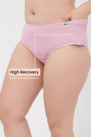 Sera Fine Rib Mid Rise Hipster - Pink