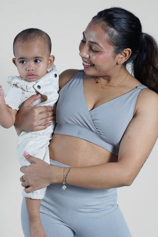 247 Extra Support Cotton Feeding Bra with Adjuster - Light Grey