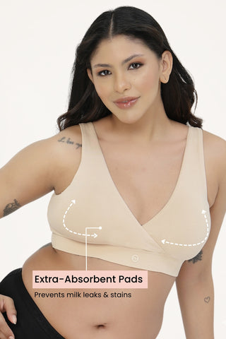 247 (Upgraded) Modal Padded Maternity Feeding Bra - Butter