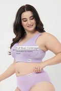 Natural Shape Wide Rib Bra - Lavender