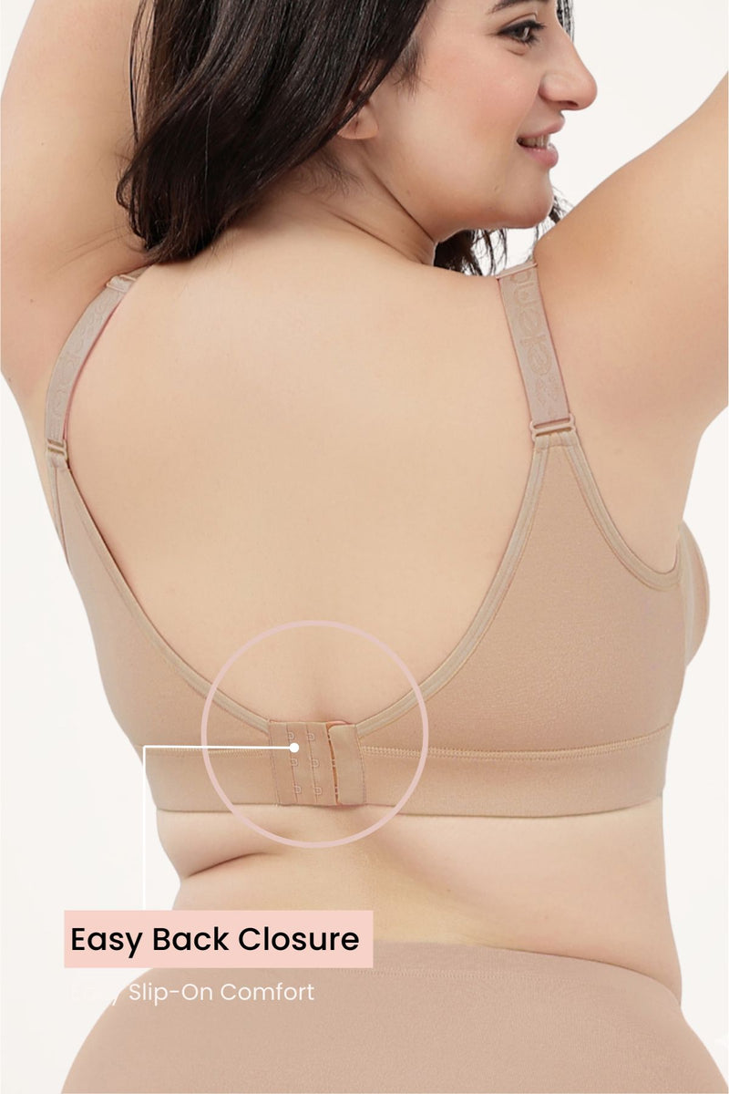 Lira Ribbed Cotton Nursing Padded Bra - Skin