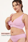 247 Extra Support Cotton Feeding Bra with Adjuster - Pink