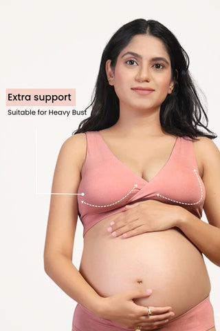 247 Light Pink Modal Padded Maternity Feeding Bra