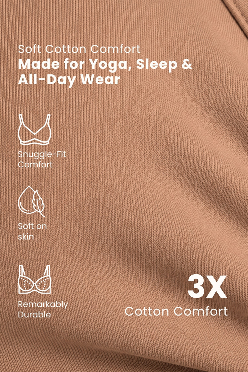 EasyMove non-padded Cotton Yoga Bra - Honey