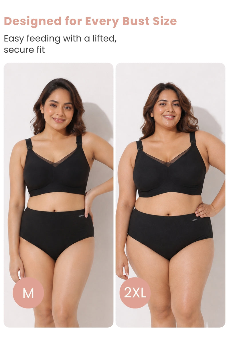 Sculpt & Lift Powermesh Nursing Bra - Onyx