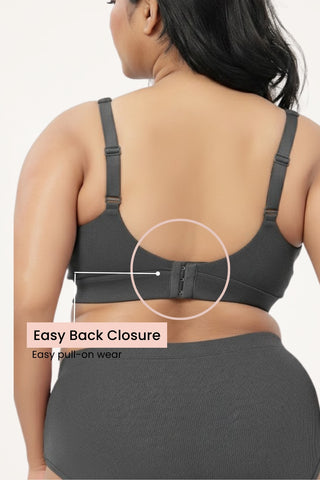 Sera Fine-Rib Bra - Grey Melange