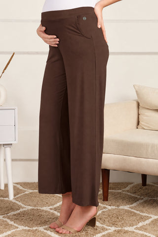 Dark Chocolate High Waist Maternity Palazzo
