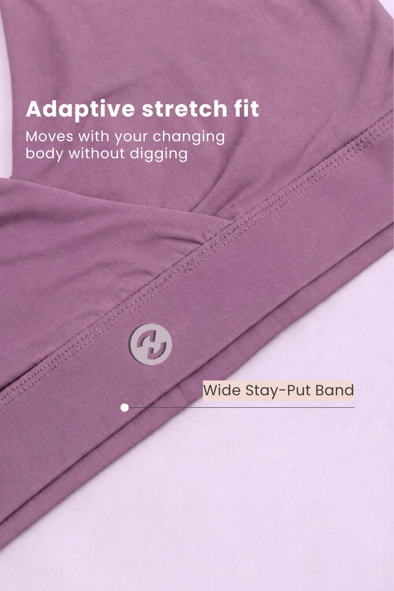 247 Extra Support Cotton Feeding Bra with Adjuster - Melange Purple