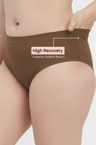 Sera Broad Rib Mid Rise Hipster - Mocha