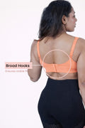 Fixed Padded Modal Maternity Bra with Support - Coral