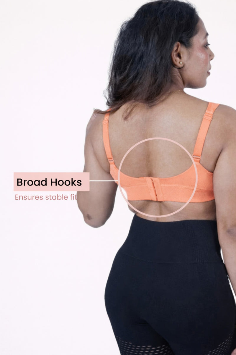 Fixed Padded Modal Maternity Bra with Support - Coral