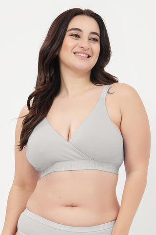 Zena Fine-Rib Bra - Grey Melange