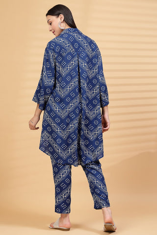 Blue Printed Zipless Feeding Co-ord Set