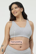 Sera Fine-Rib Bra - Grey Melange