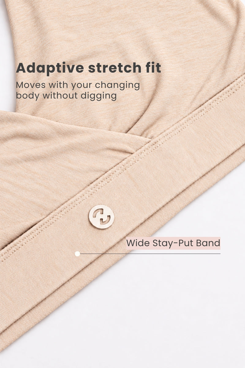247 Extra Support Cotton Feeding Bra with Adjuster - Melange Beige